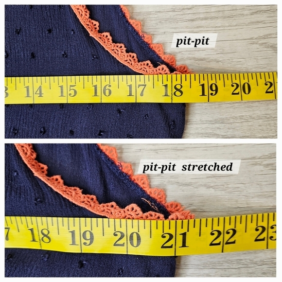 Umgee Dress Womens Navy Blue Coral Sheer Swiss Dot Crochet Waist Size Medium - Picture 8 of 11